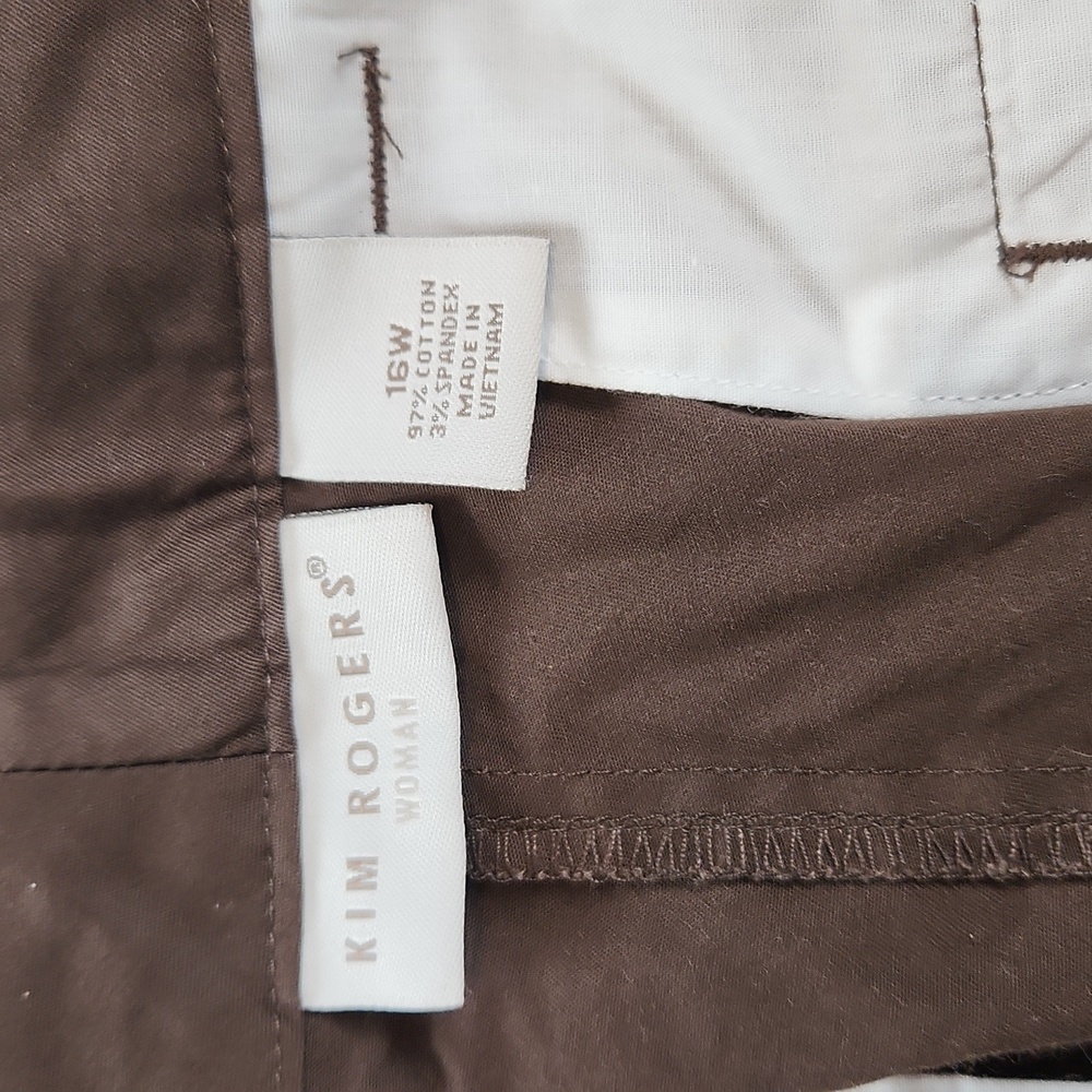 Brown Shorts with Striped Belt 16W Kim Rogers - Picture 3 of 5